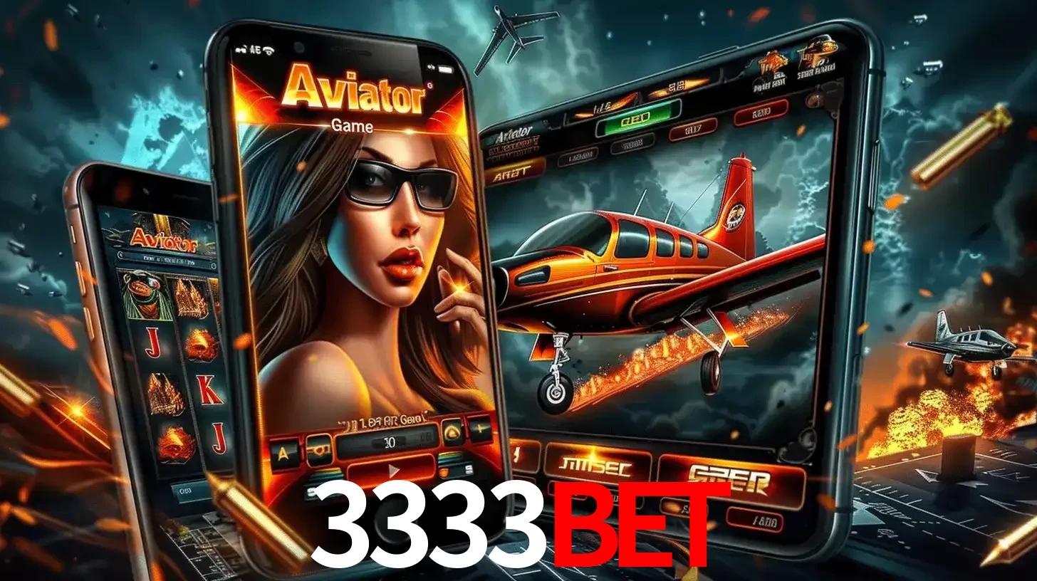O popular jogo de apostas Aviator exibido em vários celulares e tablets, mostrando a interface emocionante e a ação de voo disponíveis para jogar agora no 3333BET.