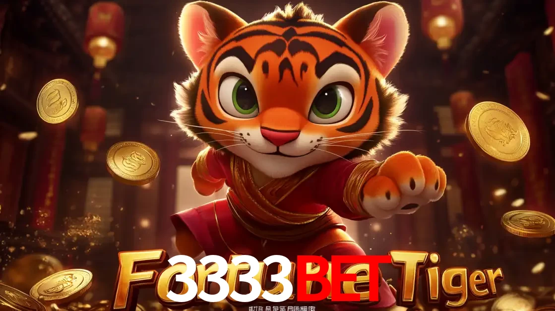 O carismático mascote do jogo de slot Fortune Tiger, um tigre fofo em pose de artes marciais, pronto para trazer sorte e multiplicadores de ganhos no cassino online 3333BET.
