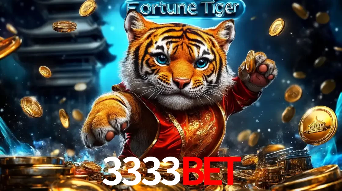 Imagem promocional do jogo de slot Fortune Tiger, com um tigre majestoso em traje tradicional cercado por uma fortuna em moedas de ouro, disponível agora no cassino 3333BET.