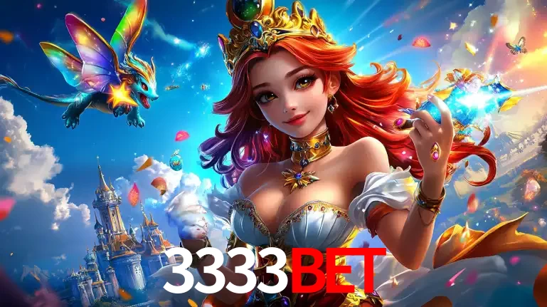 A princesa de um reino de fantasia mágico, com seu pequeno dragão, apresentando um mundo de prêmios encantados nos jogos de caça-níqueis do cassino 3333BET.